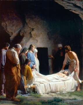enterrement ornans Tableau Peinture - L’enterrement du Christ religion Carl Heinrich Bloch